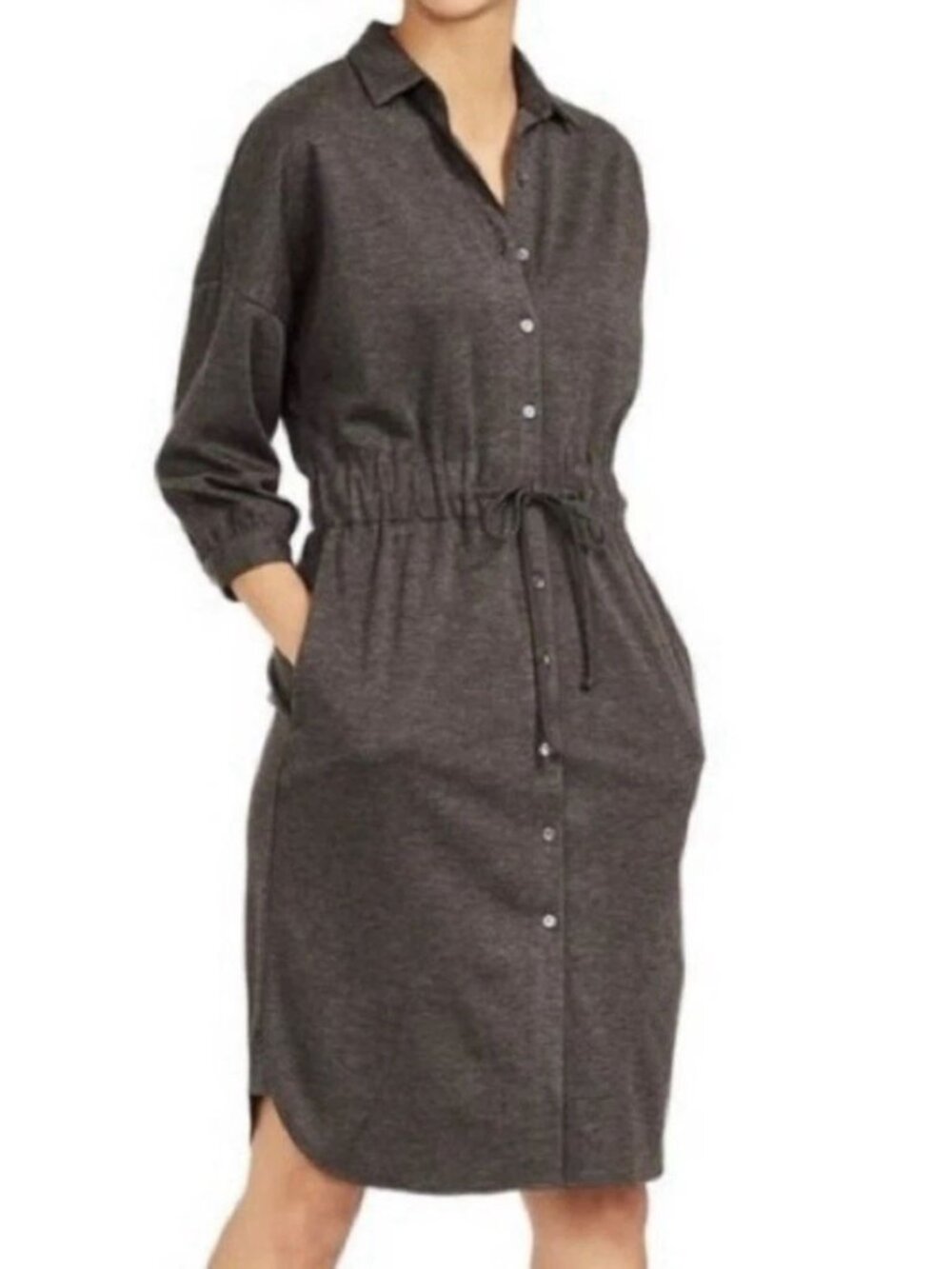 J. Mclaughlin Wool Blend Shirt Dress Gray sz M Women's